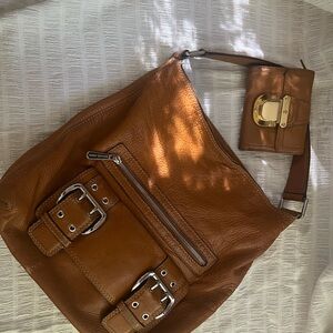 Michael Kors Tan Leather Shoulder Bag w/ Wallet